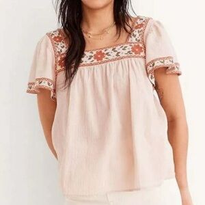 Madewell embroidered top